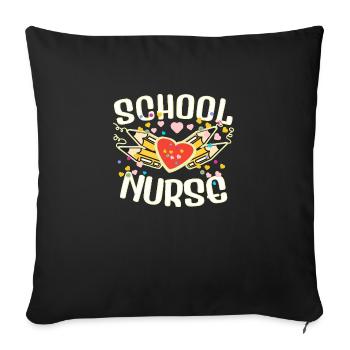 nurse school student - Sofa pillowcase 17,3'' x 17,3'' (45 x 45 cm) - black - Front