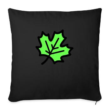 Ahornblatt Blatt Herbst Symbol - Sofakissenbezug 45 x 45 cm - Schwarz - Vorne