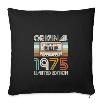 Original 1975 Best Of Cassette - Housse de coussin décorative 45 x 45 cm - noir - Devant