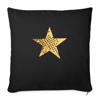 Star with holes (gold) - Sofa pillowcase 17,3'' x 17,3'' (45 x 45 cm) - black - Front