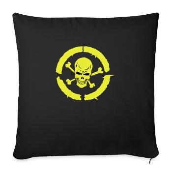 skull skull bone circle - Sofa pillowcase 17,3'' x 17,3'' (45 x 45 cm) - black - Front