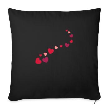 hearts - Sofa pillowcase 17,3'' x 17,3'' (45 x 45 cm) - black - Front