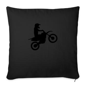 motocross - Sofa pillowcase 17,3'' x 17,3'' (45 x 45 cm) - black - Front