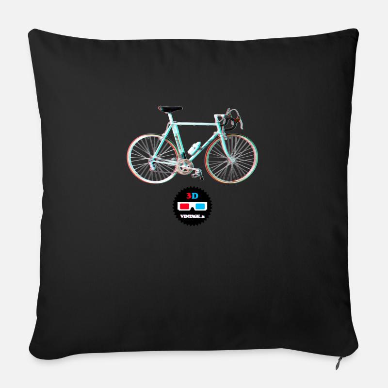 Vintage - Bianchi 3D - Housse de coussin décorative 45 x 45 cm - noir