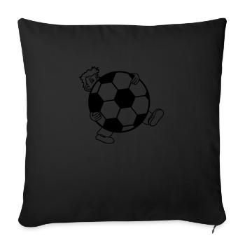 soccer sport club huge kicker goal ball ball - Sofa pillowcase 17,3'' x 17,3'' (45 x 45 cm) - black - Front