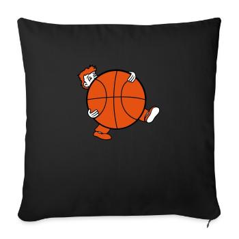 basketball sport club giant basket throw ball b - Sofa pillowcase 17,3'' x 17,3'' (45 x 45 cm) - black - Front