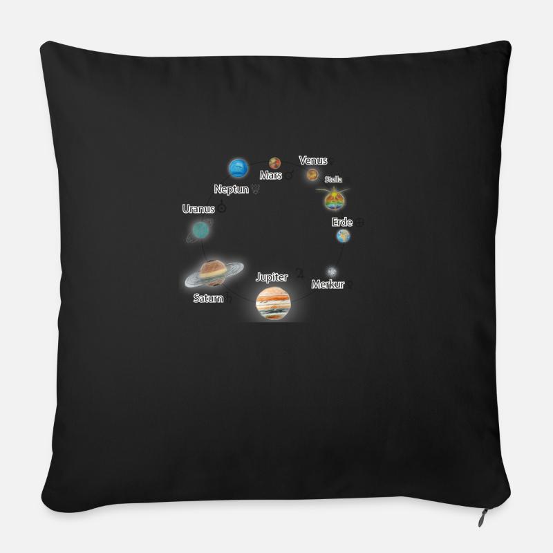 Sonnensystem - Sofakissenbezug 45 x 45 cm - Schwarz
