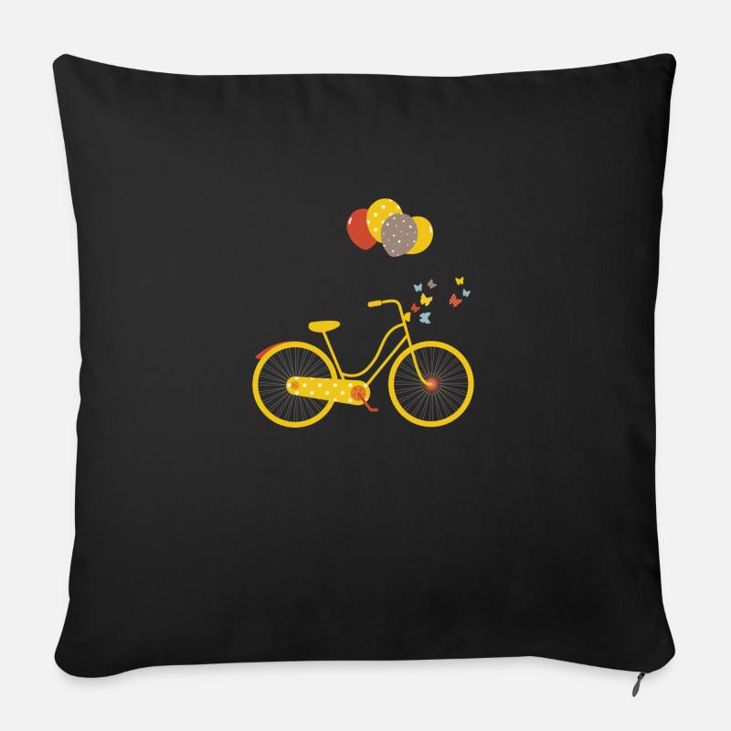 gelben Fahrrad - Sofakissenbezug 45 x 45 cm - Schwarz