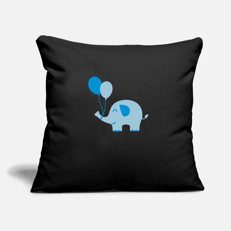 Doux drôle d'éléphant de bébé avec des ballons Housse de coussin décorative 45 x 45 cm