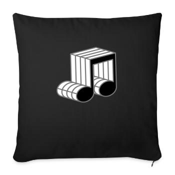 musiknote muster symbol kontur 3d zeichen party mu - Sofakissenbezug 45 x 45 cm - Schwarz - Vorne