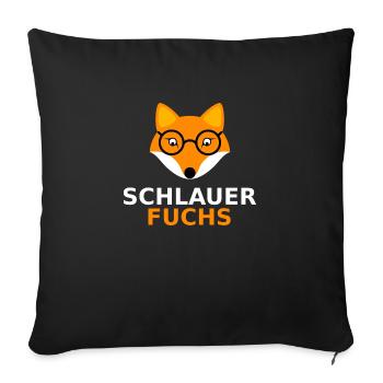 Schlauer Fuchs - Sofakissenbezug 45 x 45 cm - Schwarz - Vorne