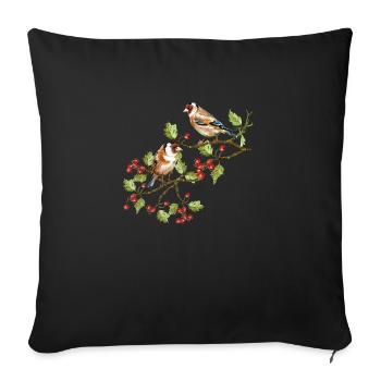 Oiseaux colorés - Housse de coussin décorative 45 x 45 cm - noir - Devant