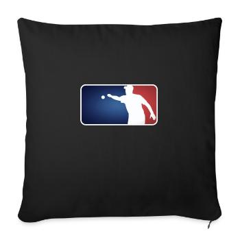 Petanque Boule Logo Pétanque Major League Style - Sofakissenbezug 45 x 45 cm - Schwarz - Vorne