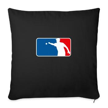 Pétanque Boule Logo Major League USA France Style - Housse de coussin décorative 45 x 45 cm - noir - Devant