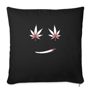 Feuille de chanvre - Housse de coussin décorative 45 x 45 cm - noir - Devant