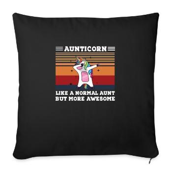 Aunticorn Like a Normal Aunt but more Awesome - Sofa pillowcase 17,3'' x 17,3'' (45 x 45 cm) - black - Front