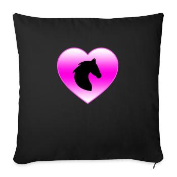 Cheval - Housse de coussin décorative 45 x 45 cm - noir - Devant