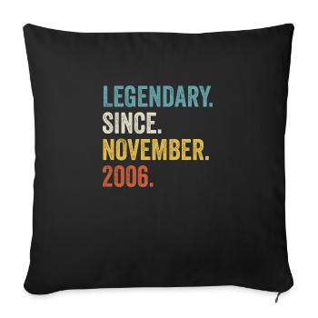 Légendaire depuis 2006 15ème anniversaire - Housse de coussin décorative 45 x 45 cm - noir - Devant