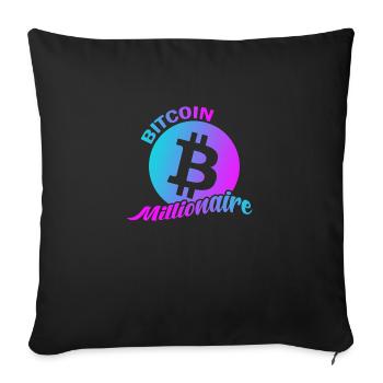 Bitcoin Millionaire - Sofa pillowcase 17,3'' x 17,3'' (45 x 45 cm) - black - Front