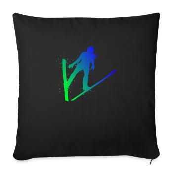 Ski jumping Ski flying Winter sports Ski jumpers - Sofa pillowcase 17,3'' x 17,3'' (45 x 45 cm) - black - Front