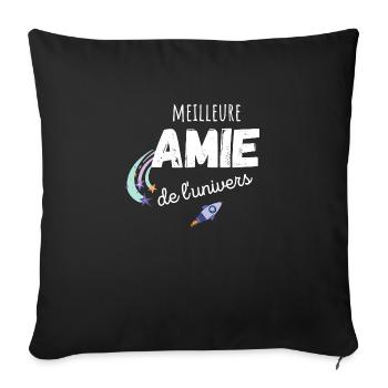 meilleure amie de l'univers cadeau amie - Housse de coussin décorative 45 x 45 cm - noir - Devant