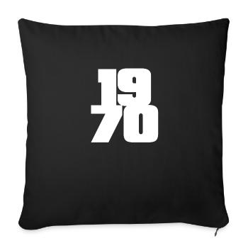 1970 - Housse de coussin décorative 45 x 45 cm - noir - Devant