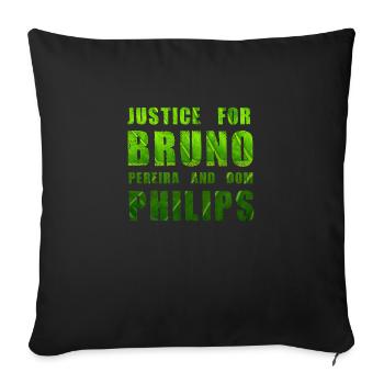Justice for Bruno and Philips - Sofa pillowcase 17,3'' x 17,3'' (45 x 45 cm) - black - Front