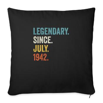 80 Years Old Legendary Since July 1942 80th - Sofa pillowcase 17,3'' x 17,3'' (45 x 45 cm) - black - Front