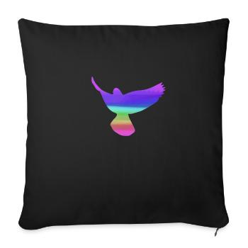 pigeons,deaf,birds,rainbows,colorful,graffiti, - Sofa pillowcase 17,3'' x 17,3'' (45 x 45 cm) - black - Front
