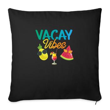 Vacay Vibes - Coctail T-Shirt - Sofakissenbezug 45 x 45 cm - Schwarz - Vorne