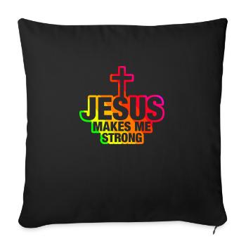 Jésus me rend fort -multicolore- - Housse de coussin décorative 45 x 45 cm - noir - Devant