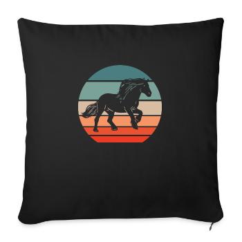 Clydesdale Pferd retro Zugpferd Motiv - Sofakissenbezug 45 x 45 cm - Schwarz - Vorne
