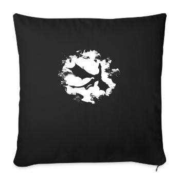 Dragon Moon Fantasy Monster Grunge Dragon - Sofa pillowcase 17,3'' x 17,3'' (45 x 45 cm) - black - Front