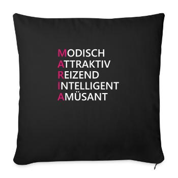 Maria Name Geschenk - Sofakissenbezug 45 x 45 cm - Schwarz - Vorne