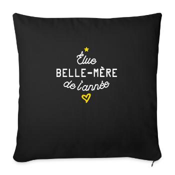 elue belle mère de l année - Housse de coussin décorative 45 x 45 cm - noir - Devant
