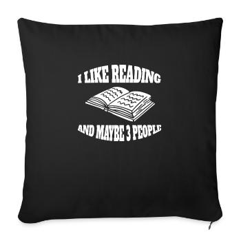 Lecture de livres Amateurs de livres Lecteur de livres cadeaux - Housse de coussin décorative 45 x 45 cm - noir - Devant