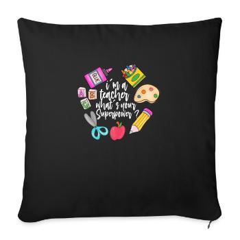 Enseignants Enseignants École Enseignants Personnel enseignant - Housse de coussin décorative 45 x 45 cm - noir - Devant