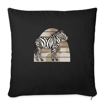 Zèbre - Housse de coussin décorative 45 x 45 cm - noir - Devant
