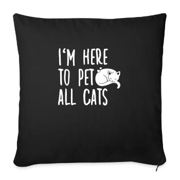 Katzenhalter Katzen Zubehör Lustiges Katzen - Sofakissenbezug 45 x 45 cm - Schwarz - Vorne