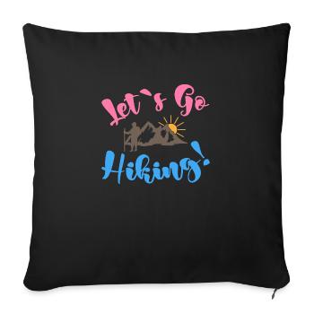 let's go hiking - camping life - Housse de coussin décorative 45 x 45 cm - noir - Devant