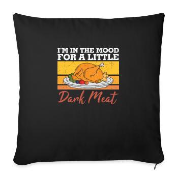 quotes thanksgiving - Funny Turkey - Housse de coussin décorative 45 x 45 cm - noir - Devant