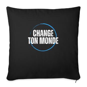 T-shirt positive attitude - Housse de coussin décorative 45 x 45 cm - noir - Devant