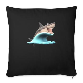 Shark Wave Water Ocean Sea - Housse de coussin décorative 45 x 45 cm - noir - Devant