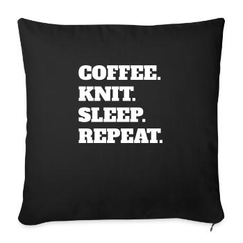Knitting Tailoring Sewing Gift Crochet - Sofa pillowcase 17,3'' x 17,3'' (45 x 45 cm) - black - Front