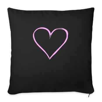 Symbole de coeur Amour Mignons Cœurs Rose Dessin Vecteur - Housse de coussin décorative 45 x 45 cm - noir - Devant