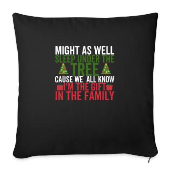 Autant dormir sous l’arbre parce que nous tous - Housse de coussin décorative 45 x 45 cm - noir - Devant