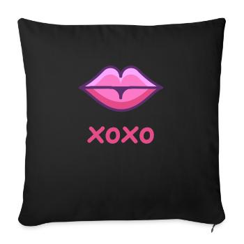 XOXO Kissing Mouth - Sofa pillowcase 17,3'' x 17,3'' (45 x 45 cm) - black - Front