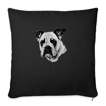 Bulldog Français Chien anglais 1 - Housse de coussin décorative 45 x 45 cm - noir - Devant