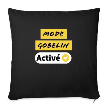 Mode Gobelin Activé humour - Housse de coussin décorative 45 x 45 cm - noir - Devant