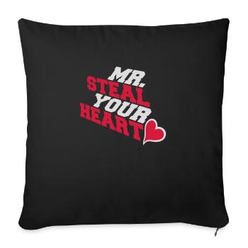 M. Vole ton cœur - Housse de coussin décorative 45 x 45 cm - noir - Devant